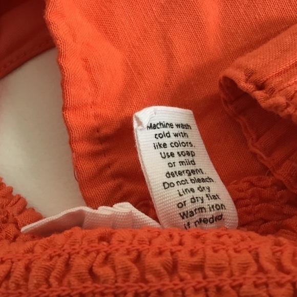 Corset top, linen blend, sleeveless cropped elasticized smocked back top Med NWT - Picture 4 of 4